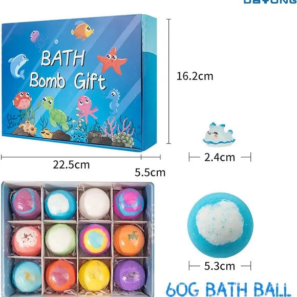 Magic Kids Bath Ball Fizz – With Hidden Toy Surprise Inside🎁!