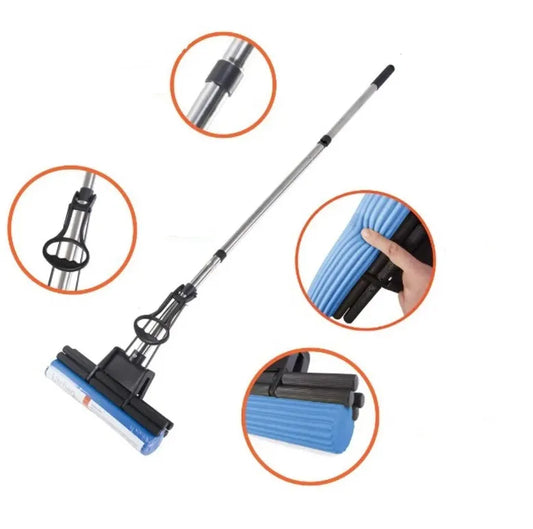 Foamic Sponge Squeezy Mop, Double Roller Sponge Foam Mop