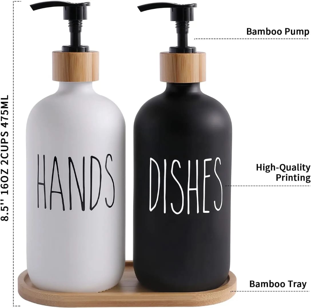 500ml Minimalist Hand & Dish Soap Dispenser Set
