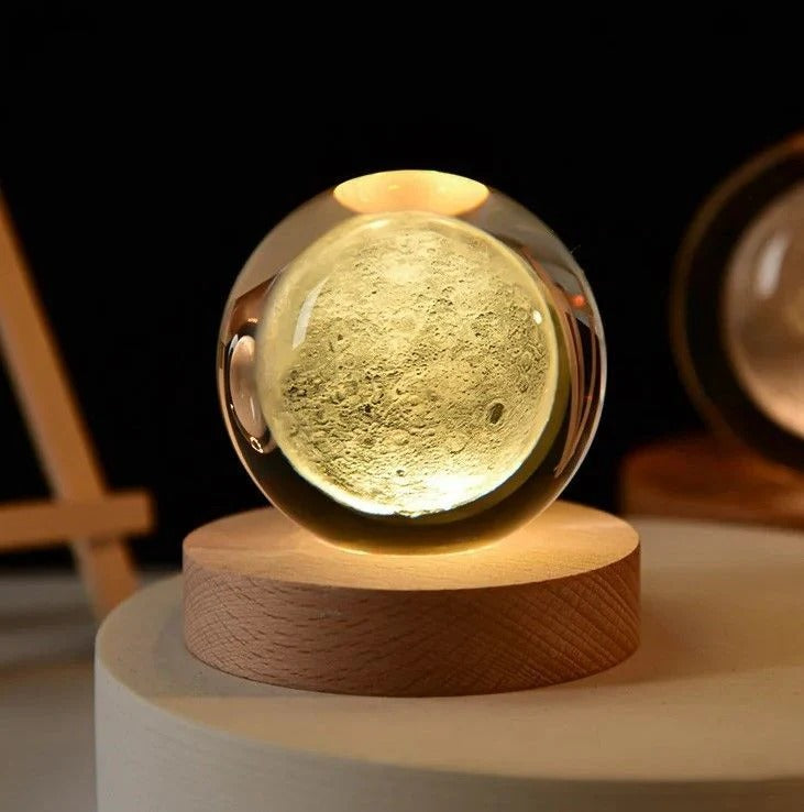 Viral 3D Crystal Ball Lamp-Moon Lamp