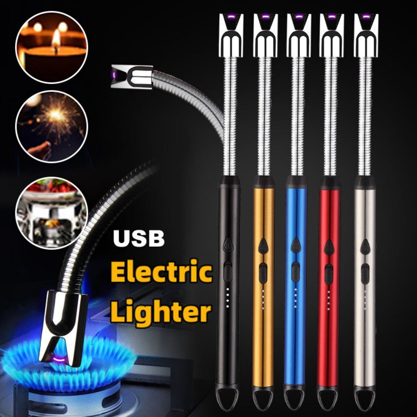 Multi-Functional Rechargeable USB Lighter (Multi-Colour)
