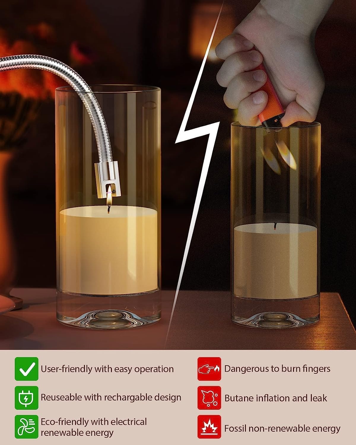 Multi-Functional Rechargeable USB Lighter (Multi-Colour)